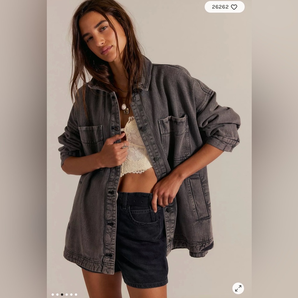 Free People: We The Free Madison City Jacket S in Washed Black